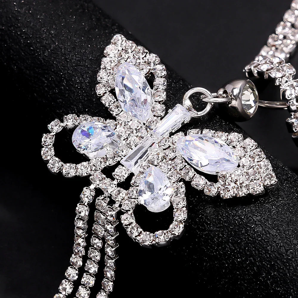Cadena corporal con mariposa de strass brillantes